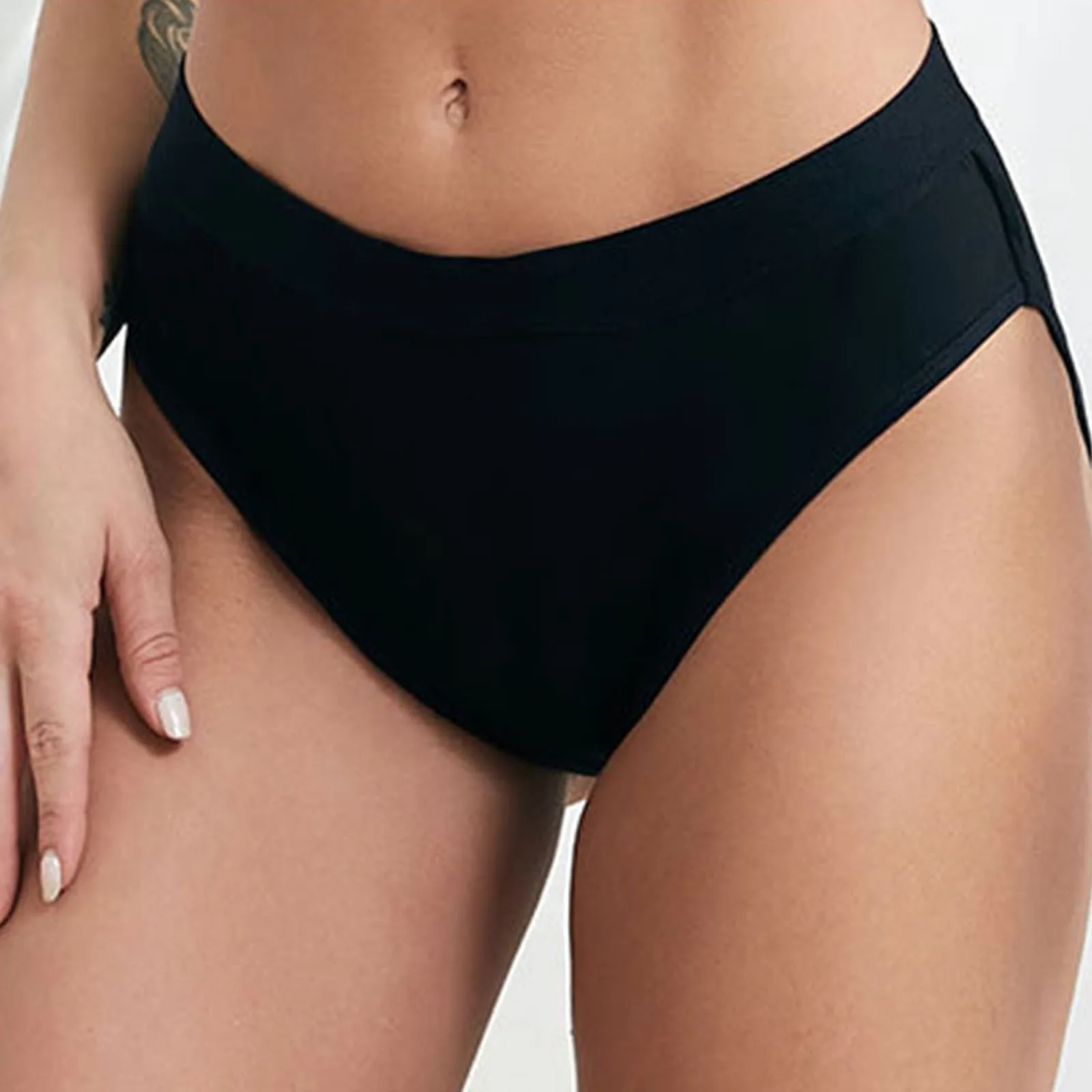 Women\'s Swimming Trunks Bikini Panties High Waist Swimwear Bottom Solid Color Female Swimsuit Briefs Beachwear Bathing Suits