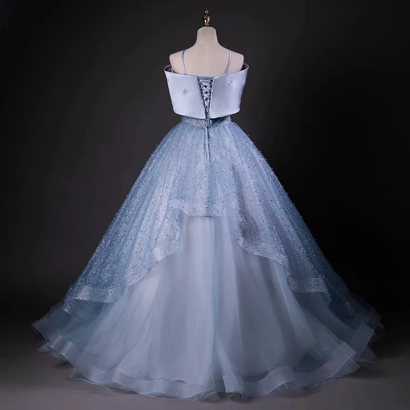 Vestido de noite de um ombro de casamento 2025 novo estilo high end banquete socialite temperamento exame de arte anfitrião vestido de reunião anual