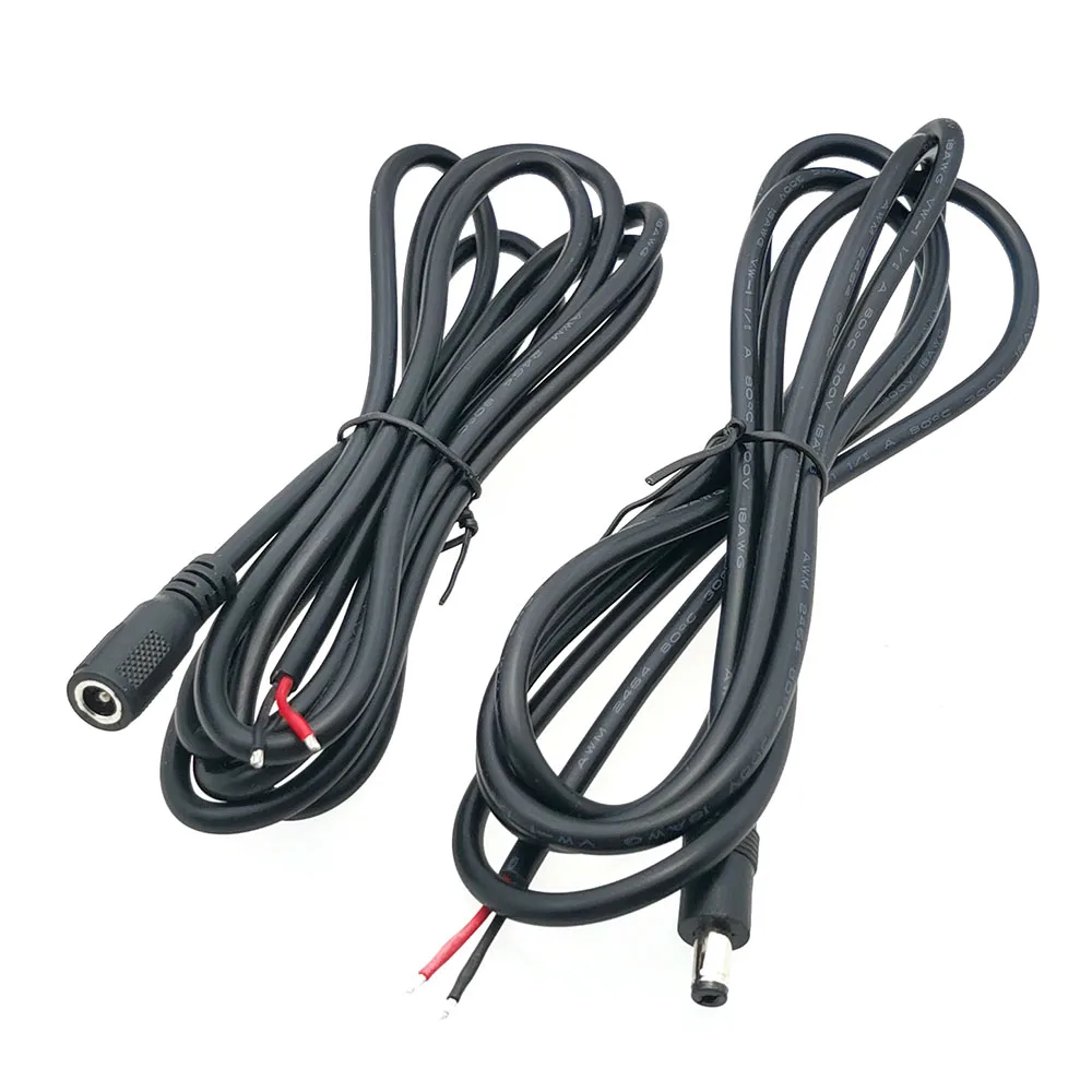 

1pc 18AWG Cable Supports High Current DC Connector 5.5x2.1mm Male Female Power Charging Plug Cable About 2 meters