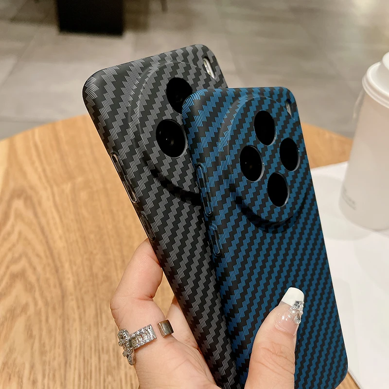 Carbon Fiber Matte PC Case For VIVO X200 Pro Mini Ultra Thin Anti Fingerprint Heat Dissipation Hard Back Camera Protector Shell