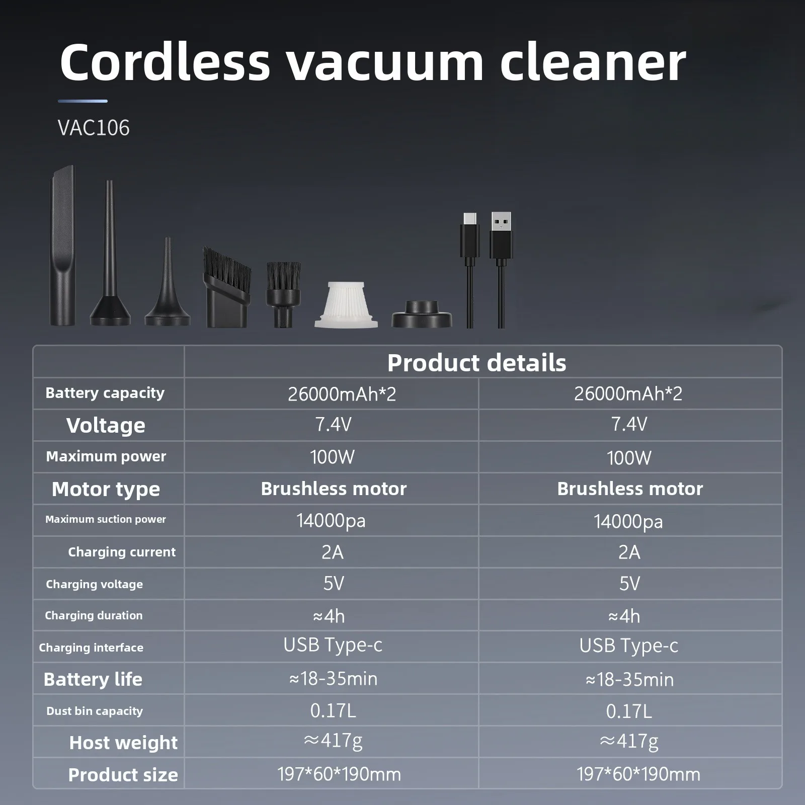 

Автомобильный пылесос Автомобильный большой всасывающий бытовой двойного назначения Маленький ручной беспроводной мини 11000P Большое всасывание