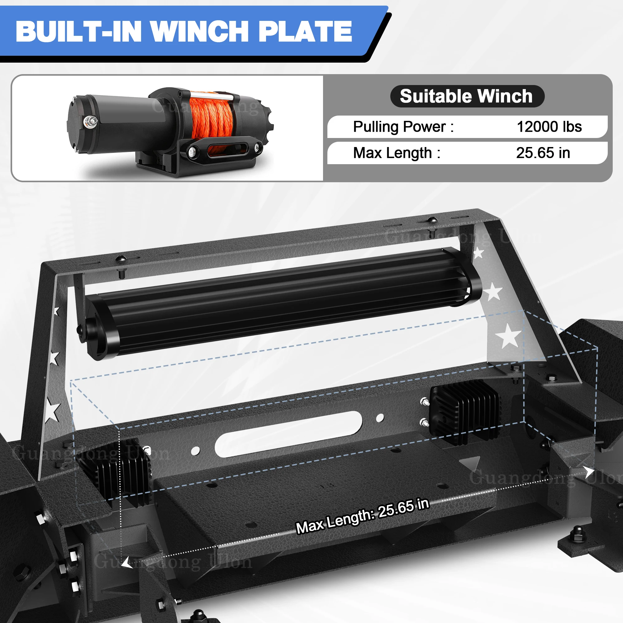 Factory Price OEM Front Bumper Fit 1999-2004 Jeep 2nd Gen Grand Cherokee WJ Off-road Bumper Equipped with Winch Plate