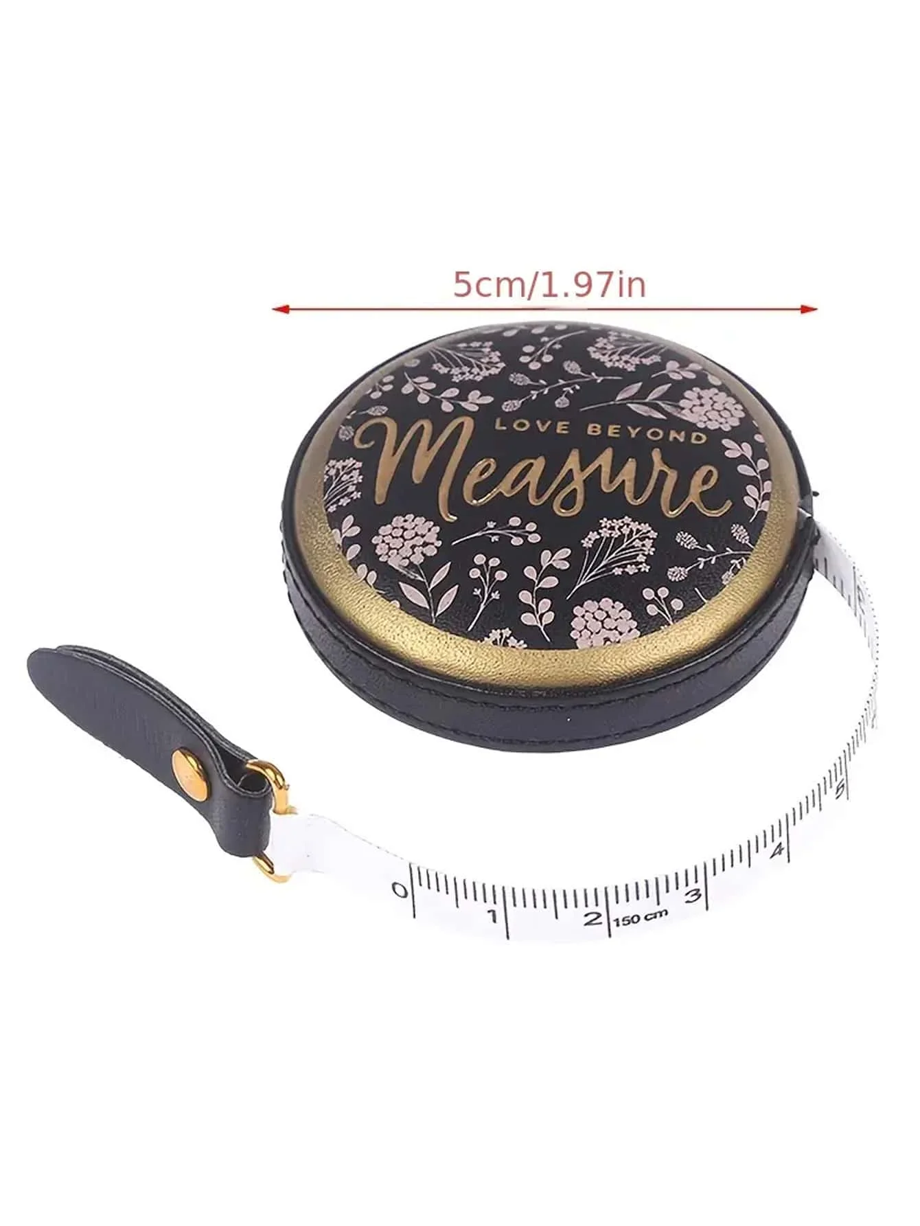1pc 1.5m Retro-Style Portable Retractable PU Leather Mini Tape Measure - Accurate Centimeter and Inch Scale, Nostalgic Design
