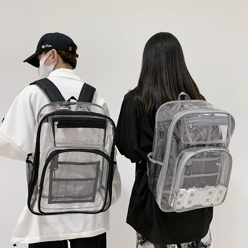clear pvc mini backpack Stadium Events 12x12x6 Small Transparent Backpacks Plastic See Through Bag for Work Festival Security Travel through design enables quick access to your essentials while assisting you in bypassing lengthy inspections at stadium gates Mini Clear PVC Backpack -