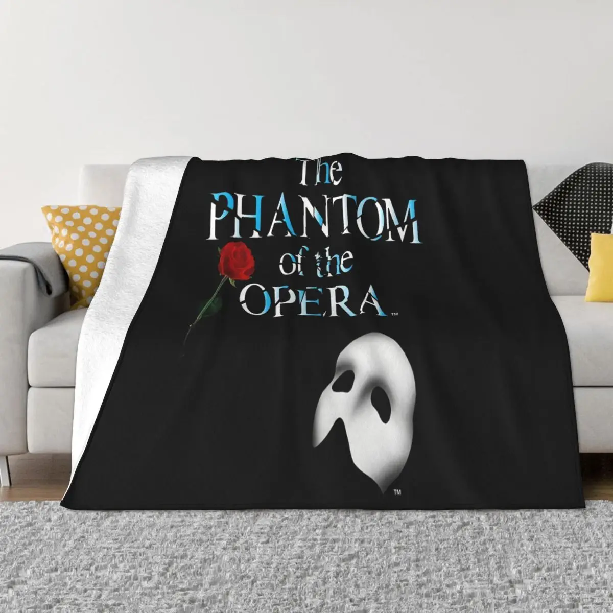 Vintage The Phantom Of The Opera T 80S 90S Broadway Musical Theatre Ban Throw Blanket