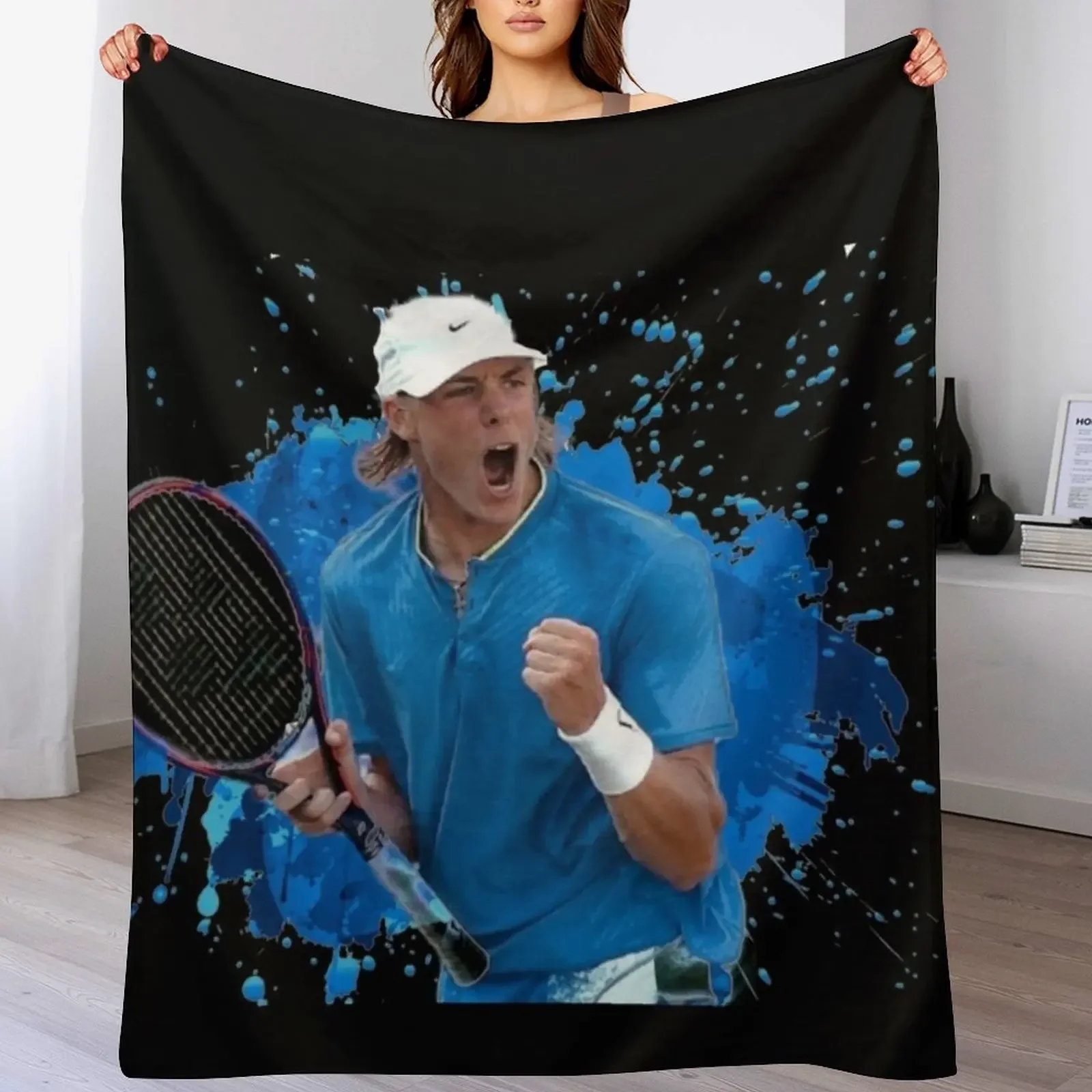 Denis Shapovalov Throw Blanket Polar Shaggy Retros Hairy Blankets