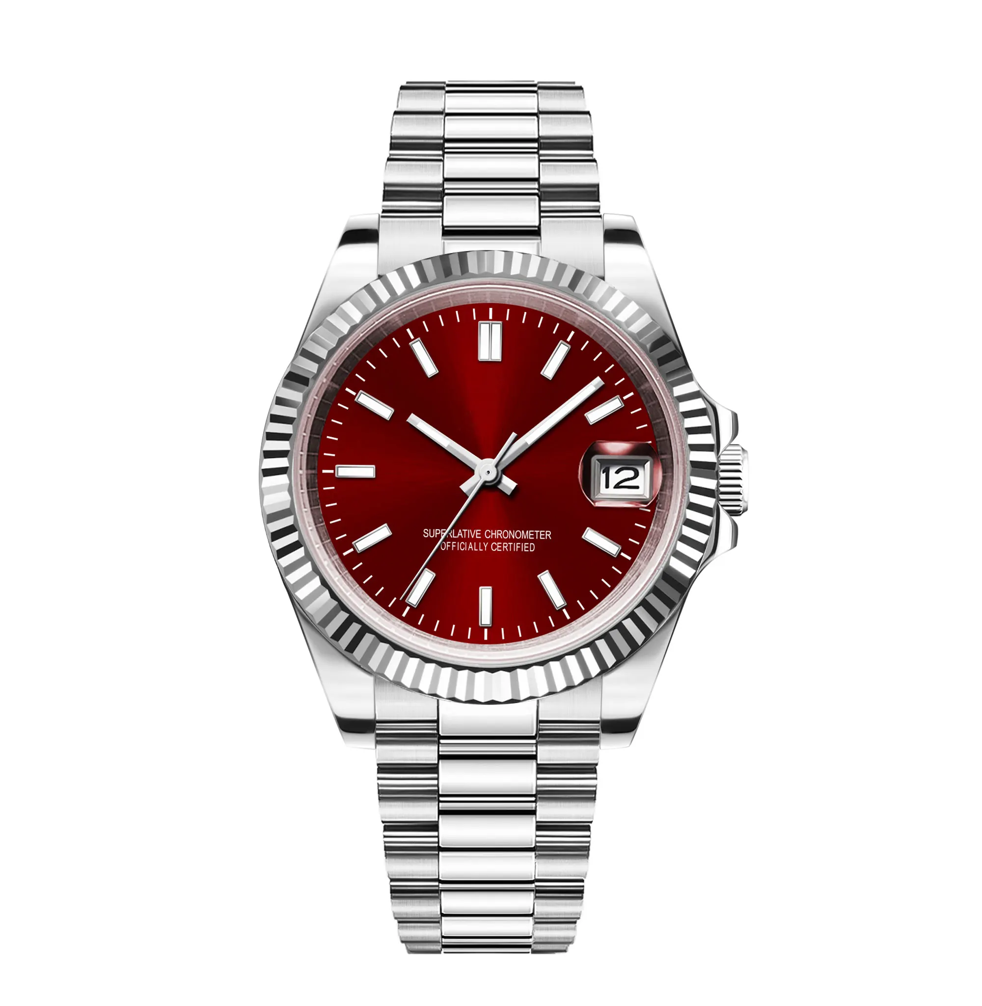 36mm/39mm esfera estéril personalizada pulsera de acero con cristal de zafiro relojes mecánicos para Hombre NH35 Reloj automático para Hombre Reloj para Hombre