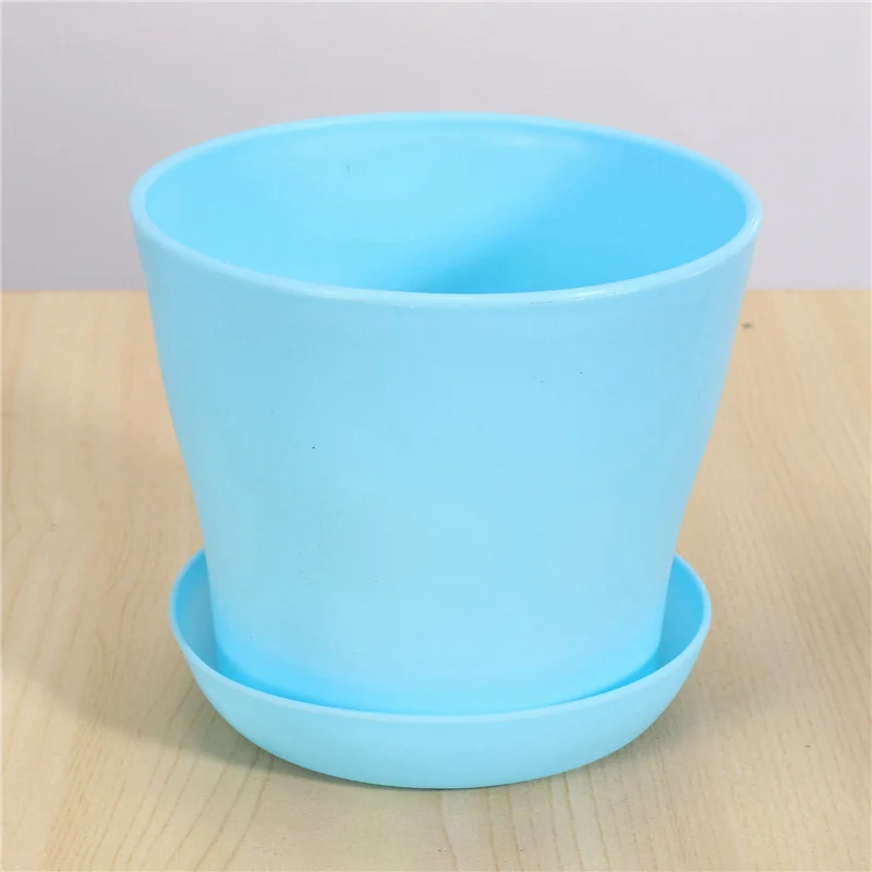 AB33-24 Pcs 4 Inch Small Plant Pots Colorful Plastic Flower Pots Indoor Plant Pots For Office House Desk With Pallet/Trays