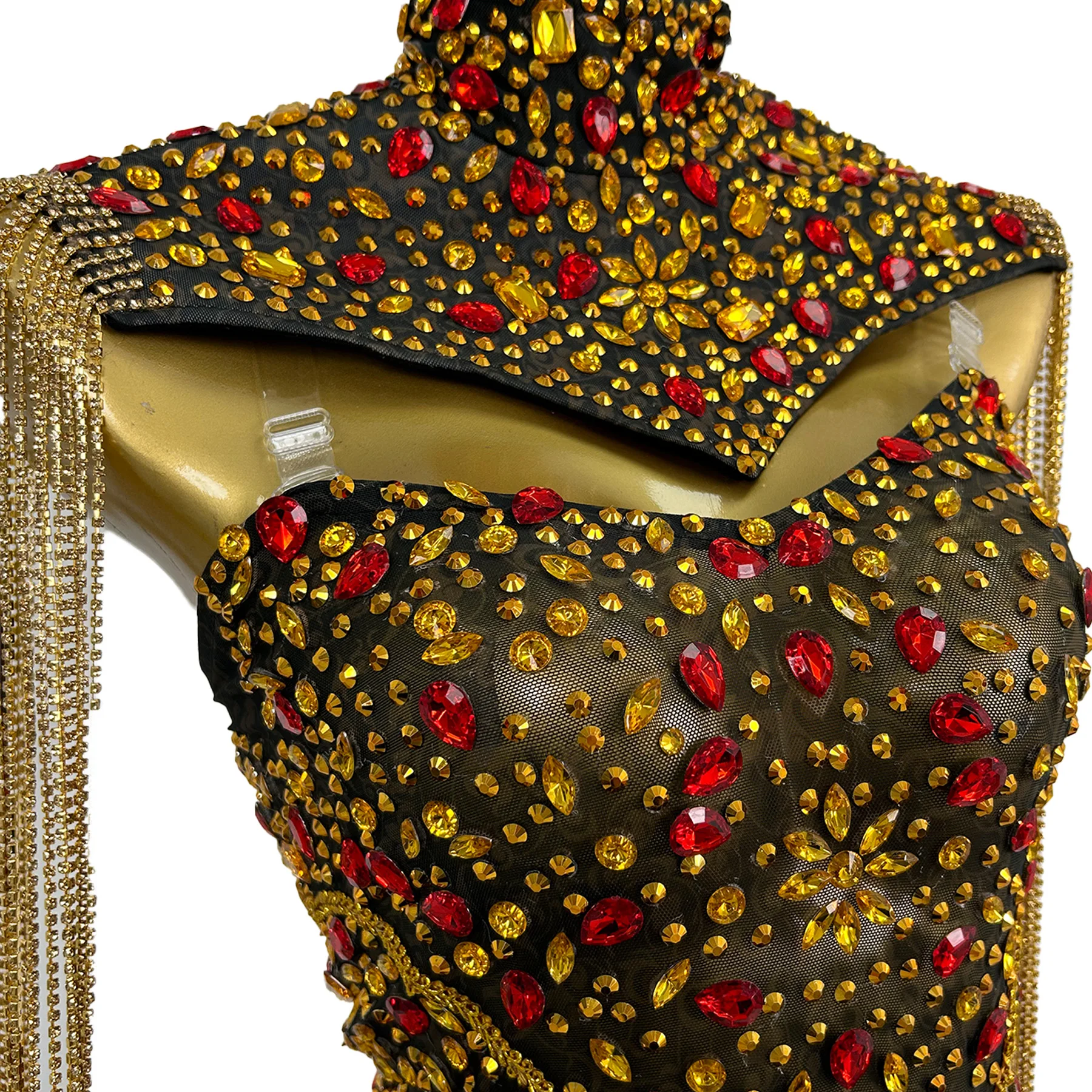 

Шикарное женское платье Shanyao: черное, прозрачное, с сетчатыми вставками, стразами и бахромой, на бретельках, с рукавами-шарфами, для свадеб, банкетов и выпускных вечеров