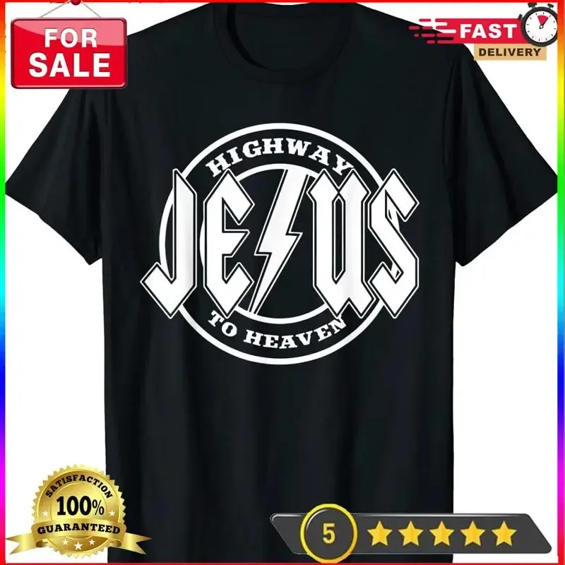New Limited Retro Jesus Highway To Heaven Pray Catholic Faith Based Men T Shirt