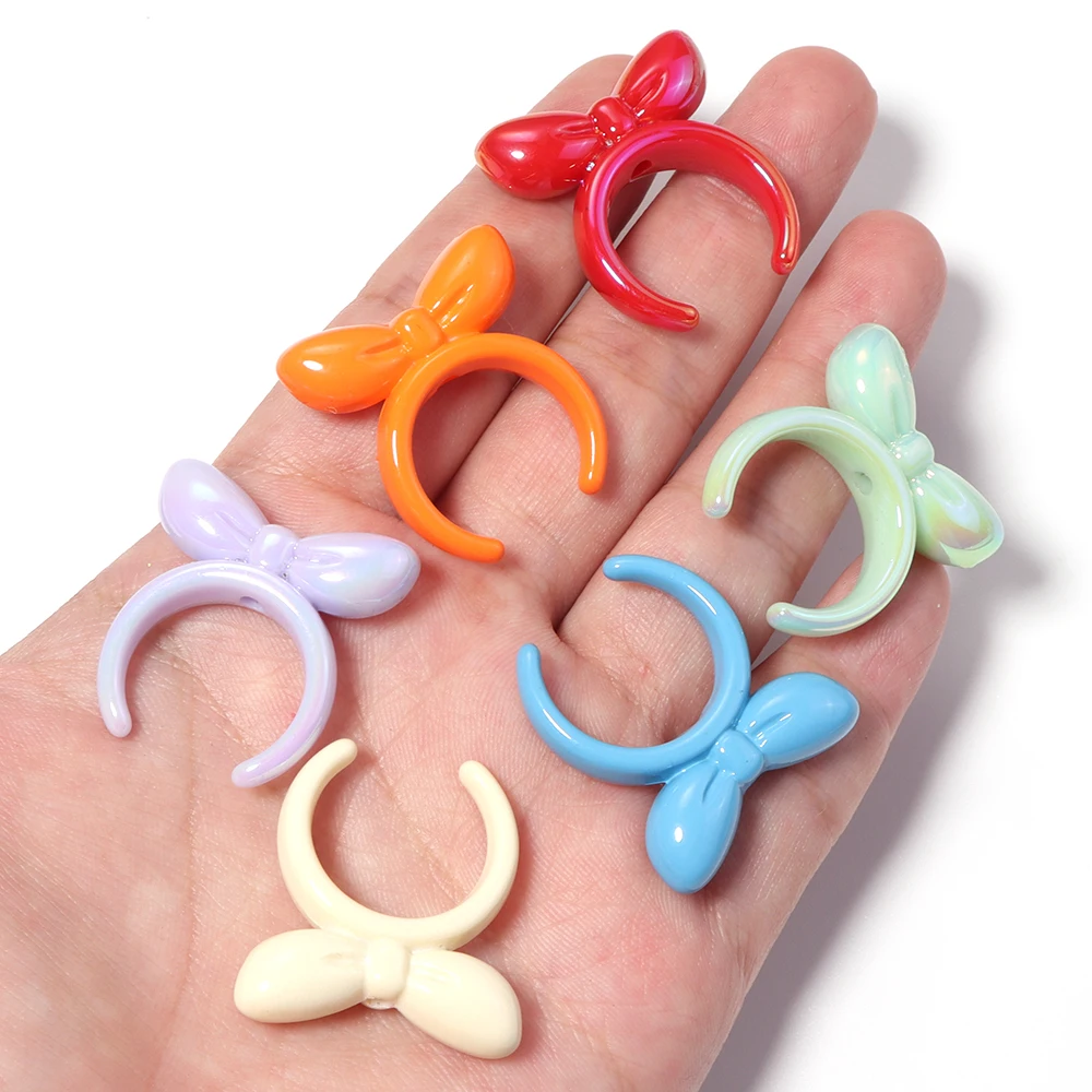 10 Stück/Set UV-farbige Acryl-Schleifenperlen, lose Perlen für Schmuckherstellung, DIY-Schlüsselanhänger, Bastelbedarf, Stiftzubehör, Accessoires – Detail 5