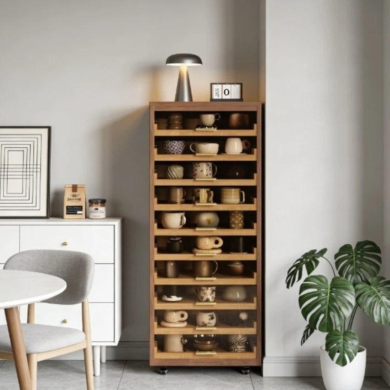 Tea cabinet Living room side cabinet Multifunctional locker Household locker Against the wall Tea set cabinet Drawer storage