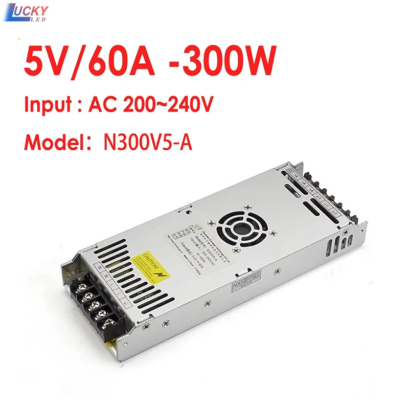슬림 AC 200~240V - DC 전원 공급 장치 전원 변환기 5V60A 300W LED 디스플레이 LED 모듈 LED 간판용