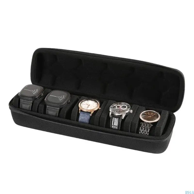 R91A Portable Watch Storage Box Water Proof Carriyng Case Coin Bag for Wristwatch Box