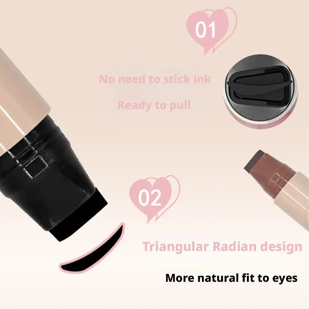 Lazy Integrated Eyeliner Stamp Symmetric Precise Outline Seal Lasting Waterproof Liquid Eye Liner Pen Extended Eye Tail Makeup