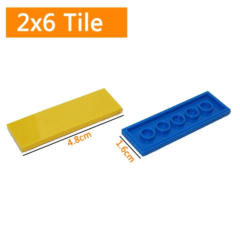 Size 2x6 Bricks Flat Tile 30PCS MOC Assemble Particles 69729 Smooth 2*6 Building Blocks DIY Educational Creative Toy for Kids