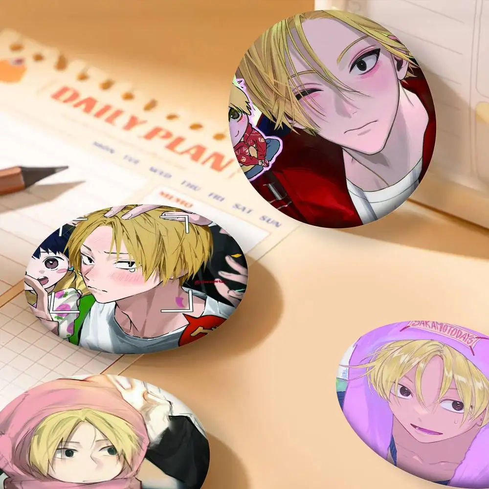 Anime Shin Asakura Pins Badges Round Laser Badge Brooch Clothes Backpack Accessories