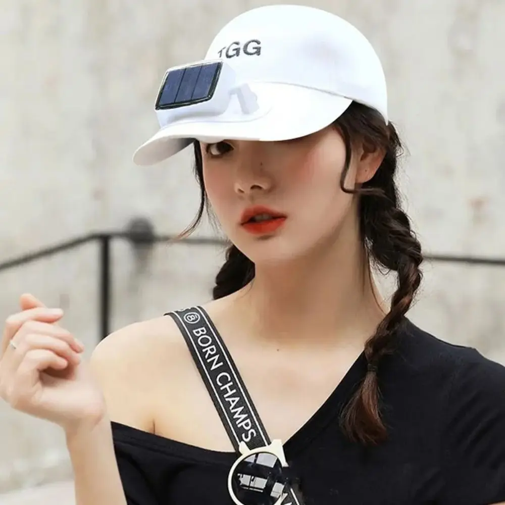 

Korea Style Solar Fan Hat USB Charging Solar Powered Wide Brim Baseball Cap Detachable Fan Multifunctional