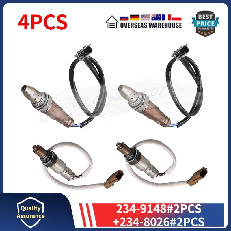 4PCS Lambda Oxygen Sensor 234-9148 234-8026 226A0-5CA0A For 2020 2021 2022 Nissan Armada 5.6L Upstream & Downstream 22693-9HP0A