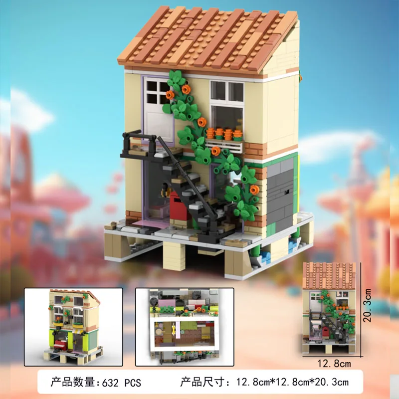 

Building Block MOC Street Scene House 640PCS Shop City House Toy Educational Assembly Small Particle Gift