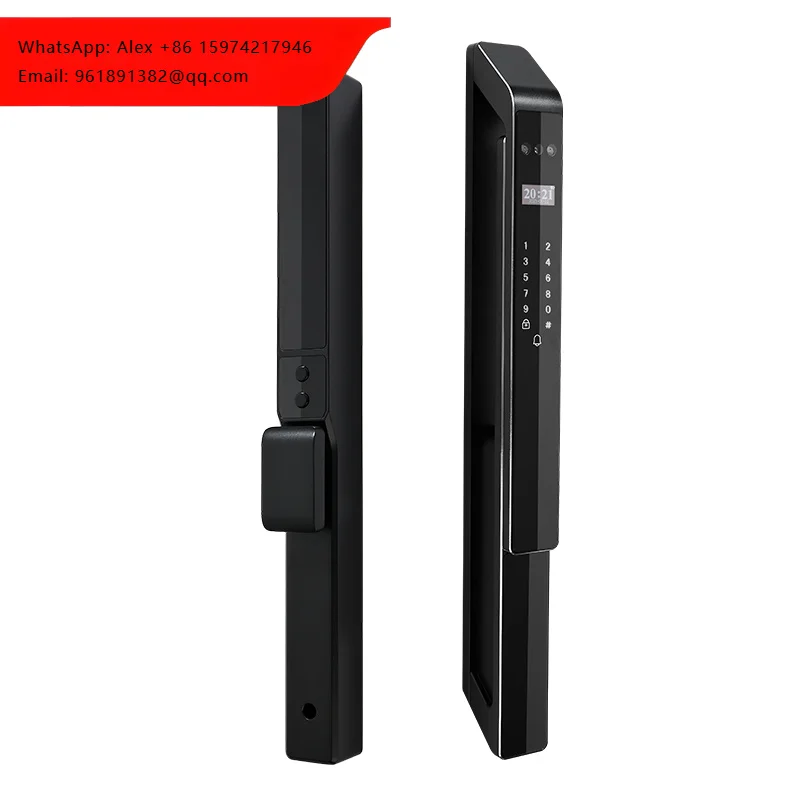 

Convenient Waterproof Smart Door Lock For Aluminum Commercial Doors With 3D Biometric Fingerprint APP Control Camera (Tuya App)