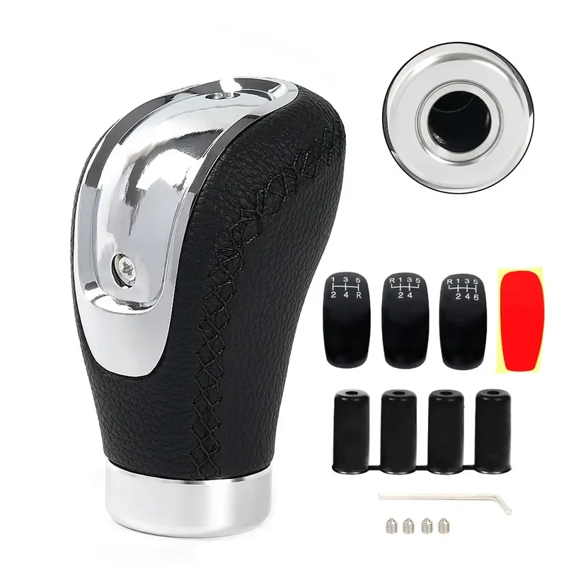 for 5 Speed 6 Speed Car Gear Shift Knob PU Leather Manual Transmission Stick Head Three Gear Faces Auto Interior Accessories