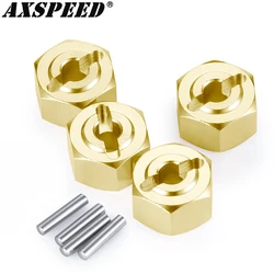 AXSPEED 4PCS Brass Wheel Hex Hub Adapter for Axial UTB18 Capra 1/18 Unlimited Trail Buggy Upgrade Parts