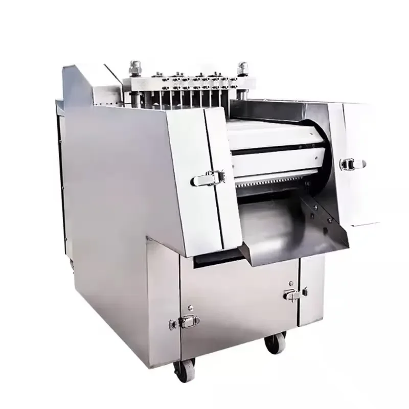 Commercial Chicken Cutter Semi Frozen Duck Goose Fish Cutting Machine Fully Automatic Slitter for Poultry and Seafood