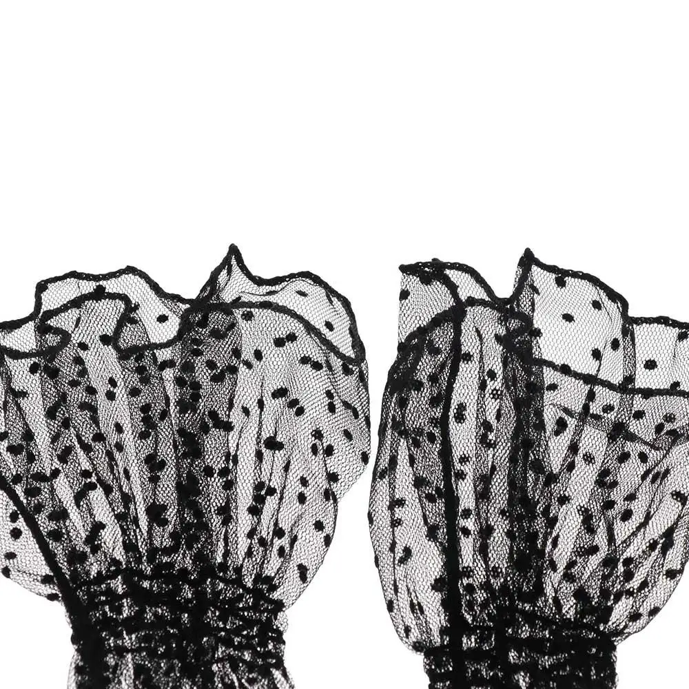 أصفاد معصم شبكية رياضية منقط لركوب الدراجات أكمام أذرع تبريد للنساء على الطراز الكوري بأكمام طويلة للحماية من الشمس وأكمام واقية من الشمس من الدانتيل #3