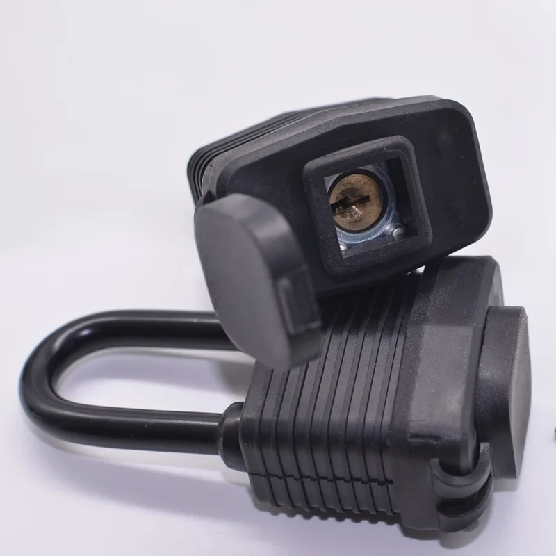 Rubber Coated Padlock Anti Rust Outdoor Security Lock With Dust Cover Keyed Padlock for Gate Shed Luggage Storage Locker