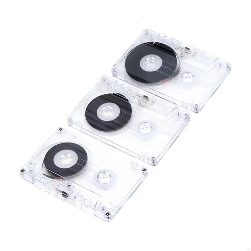 U55C Standard Cassette Blank Tape Player Magnetic Tape Clear Storage Box 45/60/90 Minutes For Speech Music Recording 3Pcs/Set