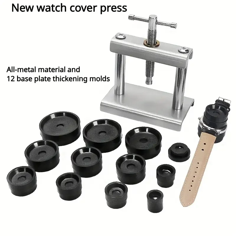 Professional Watch Press Set Watch Back for CASE Closing Tool & Fitting Dies Watch Repairing Tool Die Kit for Watchmaker 12 Mold