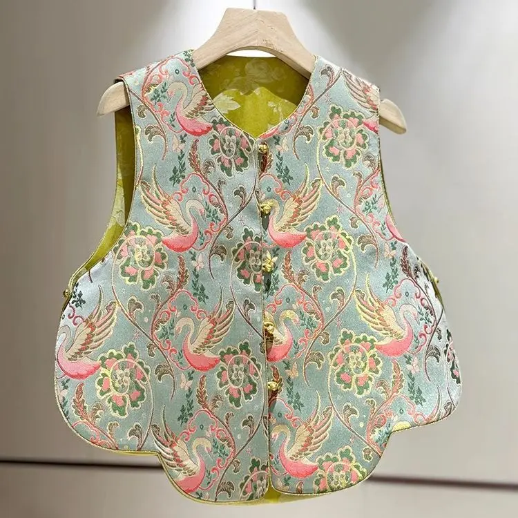 

Новый китайский женский трендовый жилет Jaet 202, весенне-осенний жилет High Sensation в национальном стиле, верхняя одежда, костюм Тан, жилет