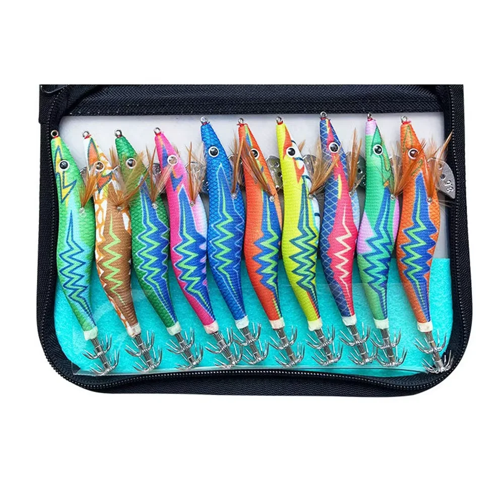 Appât de crevette en bois brillant, leurre de calmar, faux appâts de poisson, fournitures de pêche, nouveau Kit d'appâts artificiels faciles à briser, leurres, produits de pêche