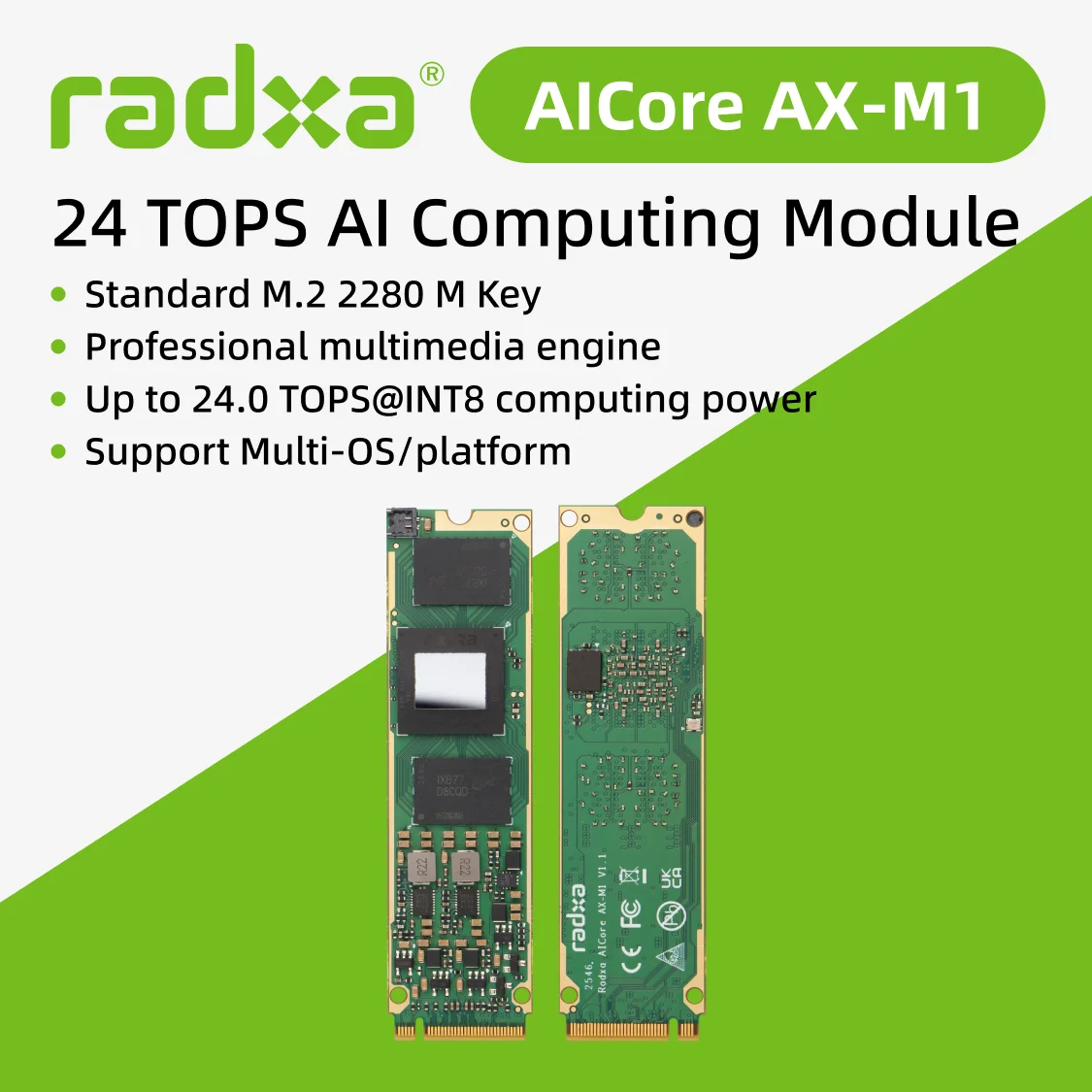 Radxa AICore AX-M1 AI Module 24 TOPS 8GB RAM