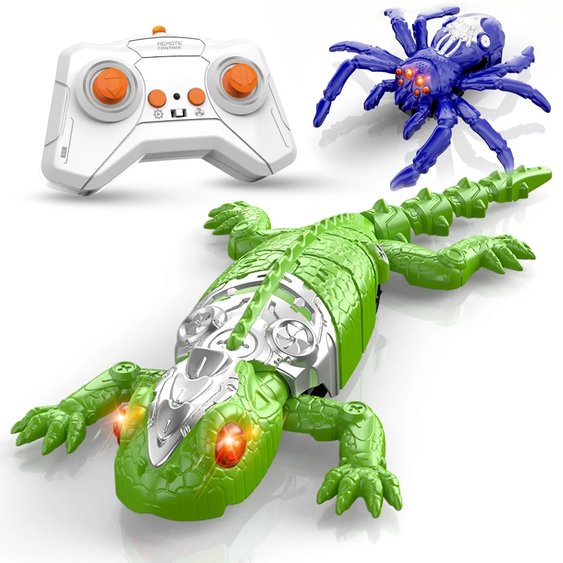 Remote Control Animal Toy  Wall Climbing Gecko/Spider 360 Degree Rotation LED Eye Light Children's Electric Toy