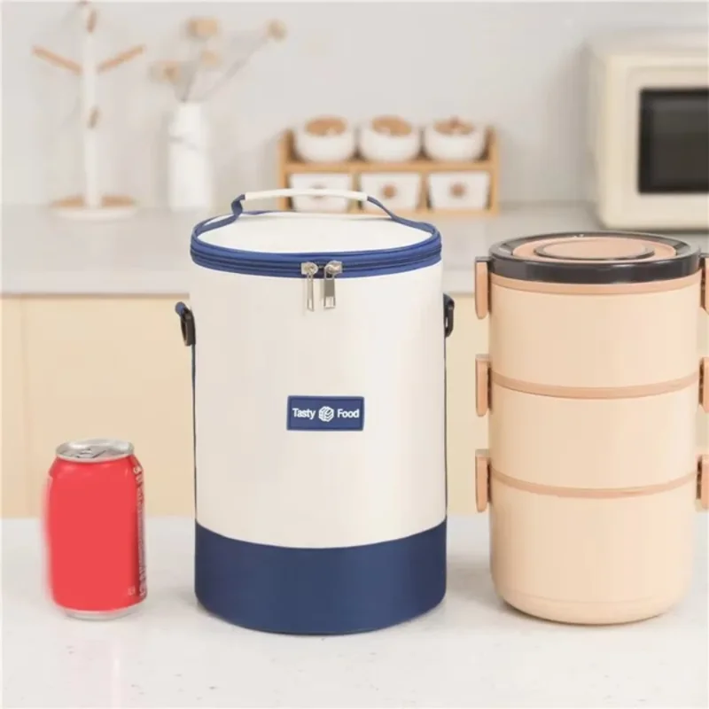 حقيبة غداء محمولة ذات سعة كبيرة وحقيبة تبريد معزولة مقاومة للماء ومقاومة للزيت مع حزمة ثلج بحزام كتف قابل للتعديل #2