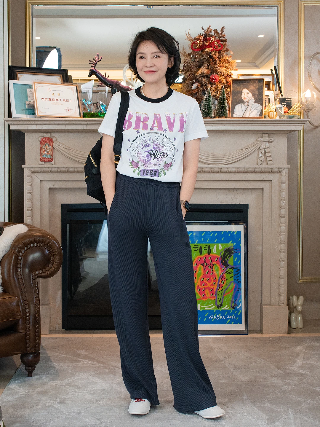 

Brave Heart Simple Casual High Cotton Ratio T-shirt Women's Short Sleeve round Neck Printed Letter Pattern Standard Fit