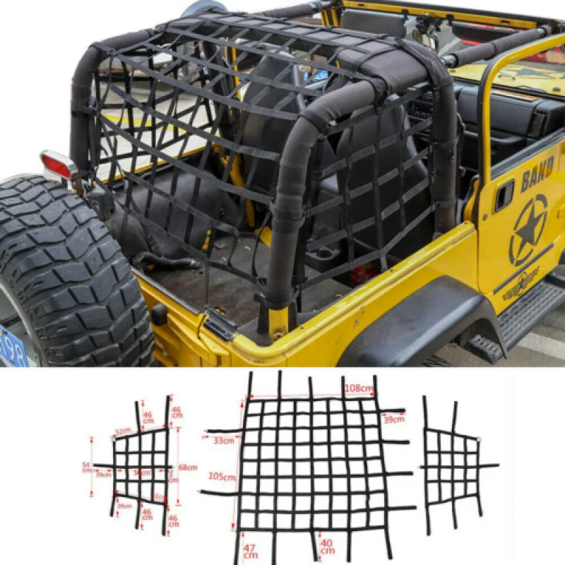 

Suitable 1997-2006 TJ Black Top Cargo Restraint Net System