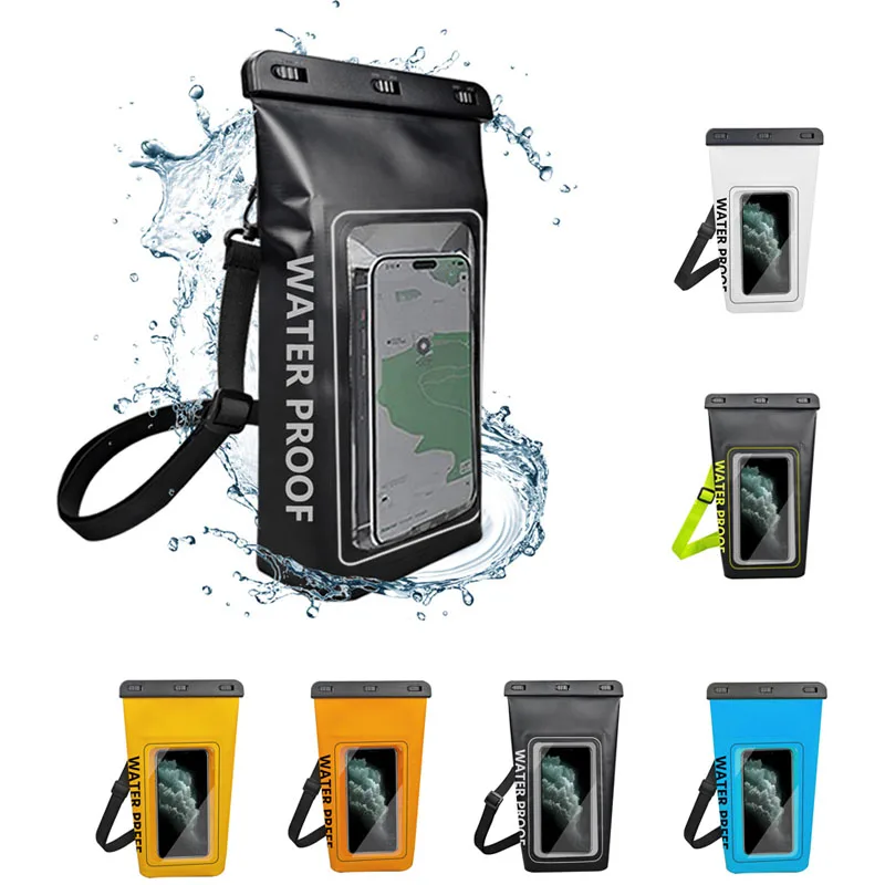 2L حقيبة جافة السباحة حزمة شاشة تعمل باللمس في الهواء الطلق مقاوم للماء كاياك حقيبة التخزين الرحلات الانجراف تجمع تصفح القوارب على ظهره #1