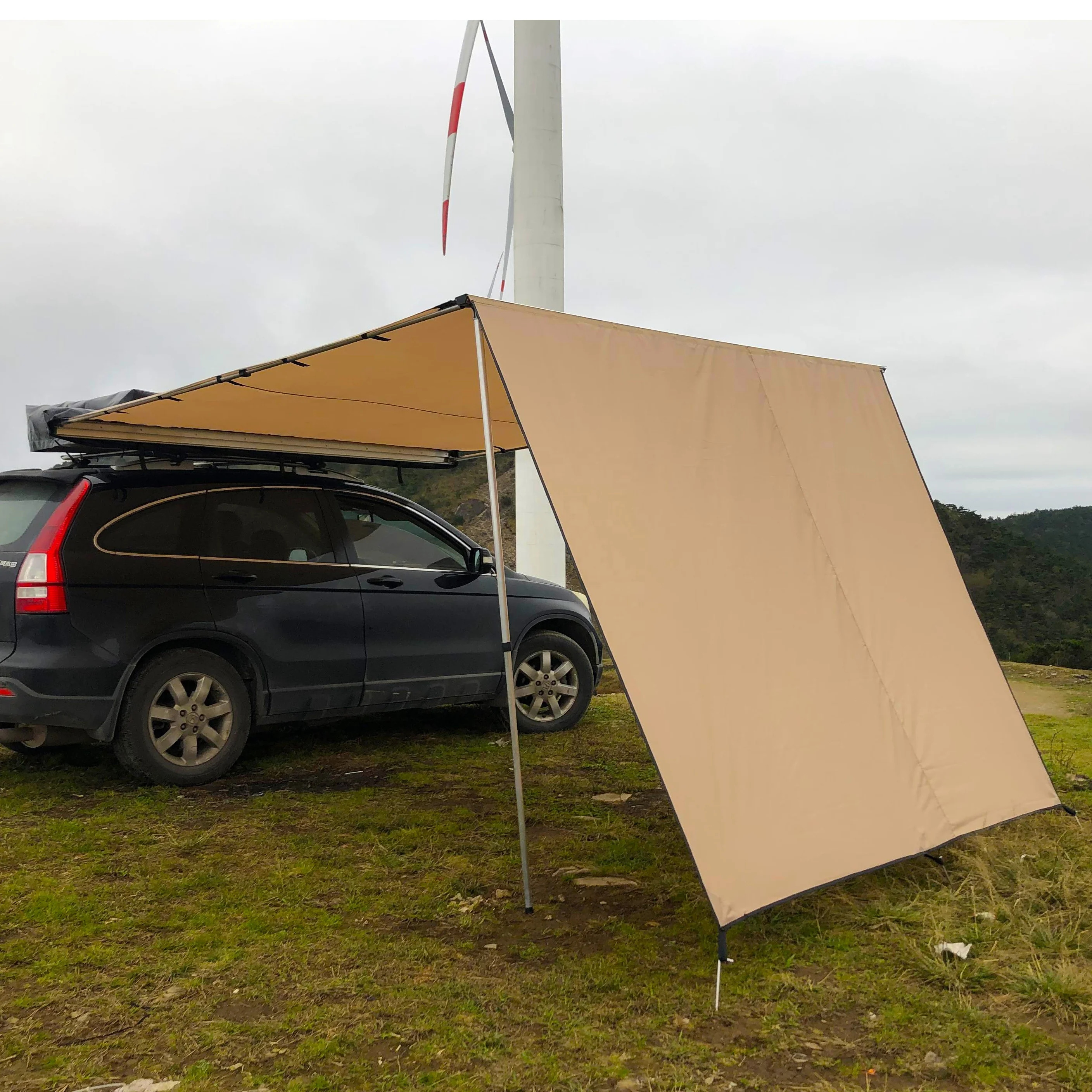 Dream Car Suv 4X4 Offroad Awning Wall 420D Oxford Car Tent Camp Awning Shade Customized Roof Tent Side Awning