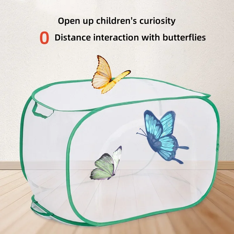 Collapsible Insect Cage Butterfly Habitat Insect Cage Mesh Cages Pop-up Collapsible Plant Greenhouse Box Net Cloth Hatch Cages