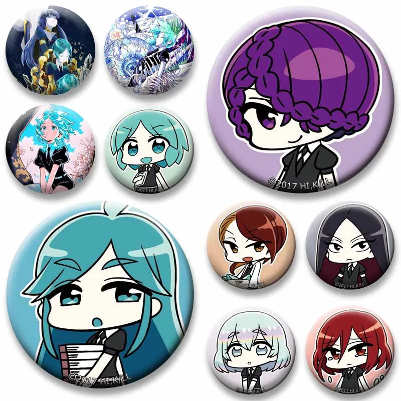 Japanese Anime Land of The Lustrous Soft Button Pins Houseki No Kuni Comic Badge Phosphophyllite Cartoon Brooch Bag Jewelry Gift