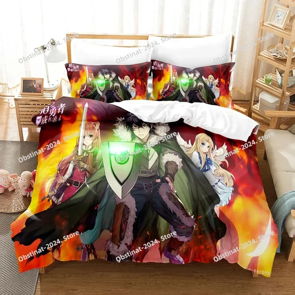 3D The Rising of the Shield Hero Bedding Set Printed Bed Set With Pillowcase Bed Duvet Cover Soft Single Double Queen King Size