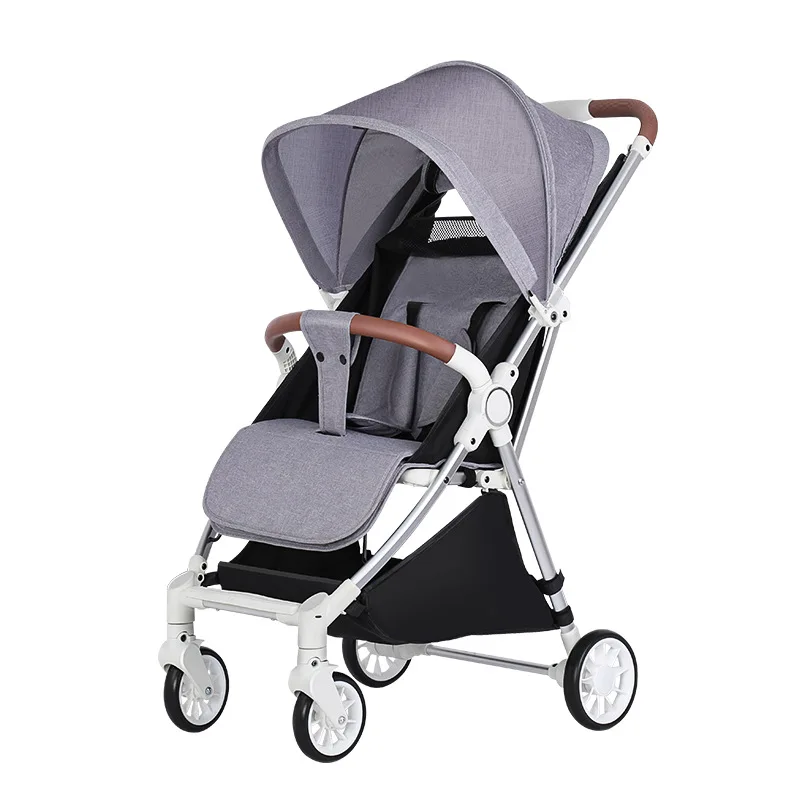 

The new stroller can sit and lie down with three folds, with tie rod, ultra-light portable pocket car, shock-absorbing umbrella