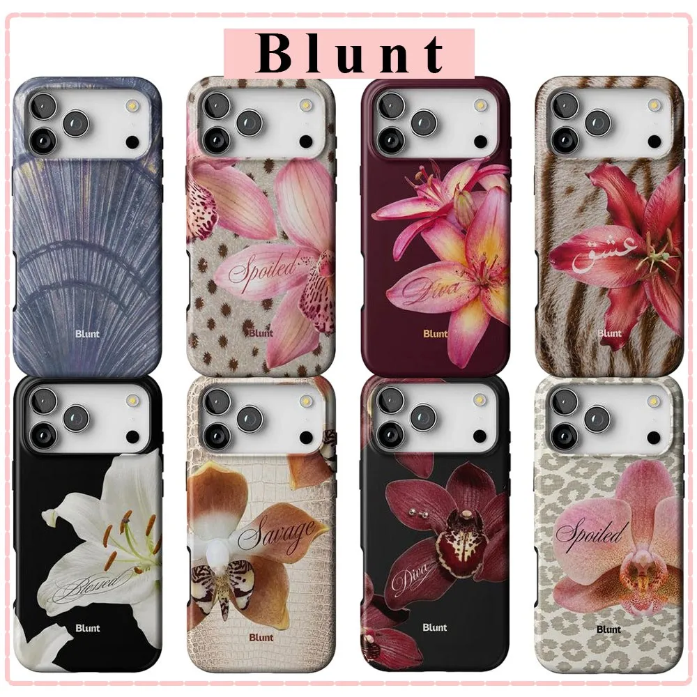 Lily Floral Blunt Phone Case for Samsung Galaxy S20 S22 S23 S24 S25 S26 FE Plus Ultra Edge 4G 5G Double-layer Back Cover