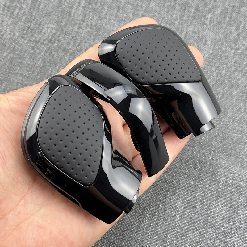 Schwarz Chrom mit Wildleder Schaltknauf Seitenabdeckung DSG Emblem für VW Golf 6 7R GTI Passat B7 B8 CC R20 Jetta MK6 GLI