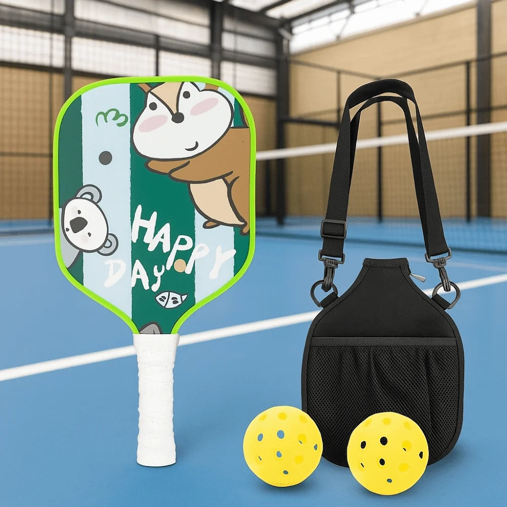 Cartoon Children's Pickleball Set Colorful Lightweight 's Pickleball Set Non-Slip Grip Durable Children's Pickleball Rackets