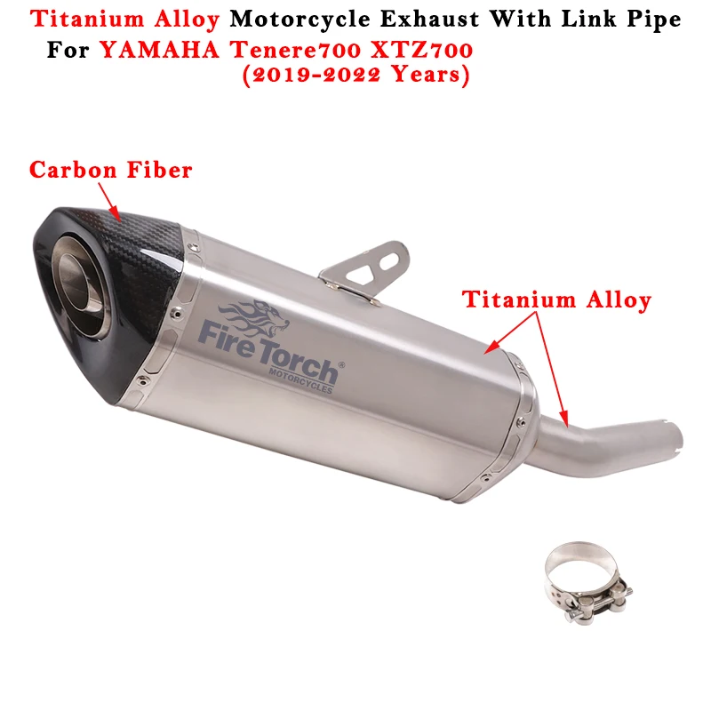 Slip On For YAMAHA Tenere 700 XTZ 700 2019 2020 2021 Motorcycle Exhaust Escape System Modified Muffler With Middle Link Pipe