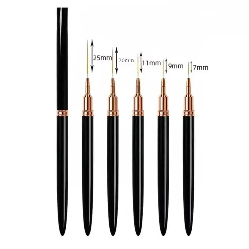 5pcs Nail Art Liner Brush Set UV Gel Nail Brushes Kits French Stripe Line Painting Drawing Flower Pen Professional Manicure ./\;